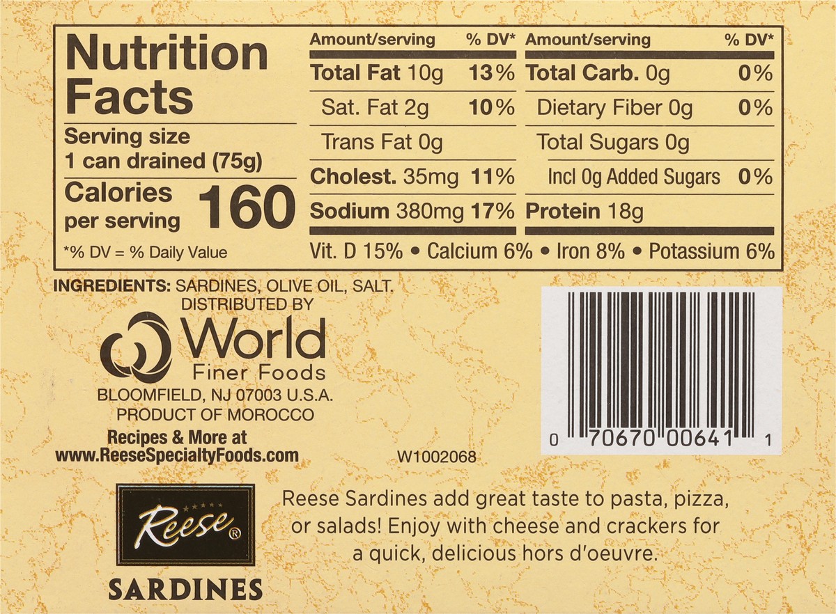 slide 10 of 11, Reese Skinless & Boneless Sardines 3.75 oz, 3.75 oz