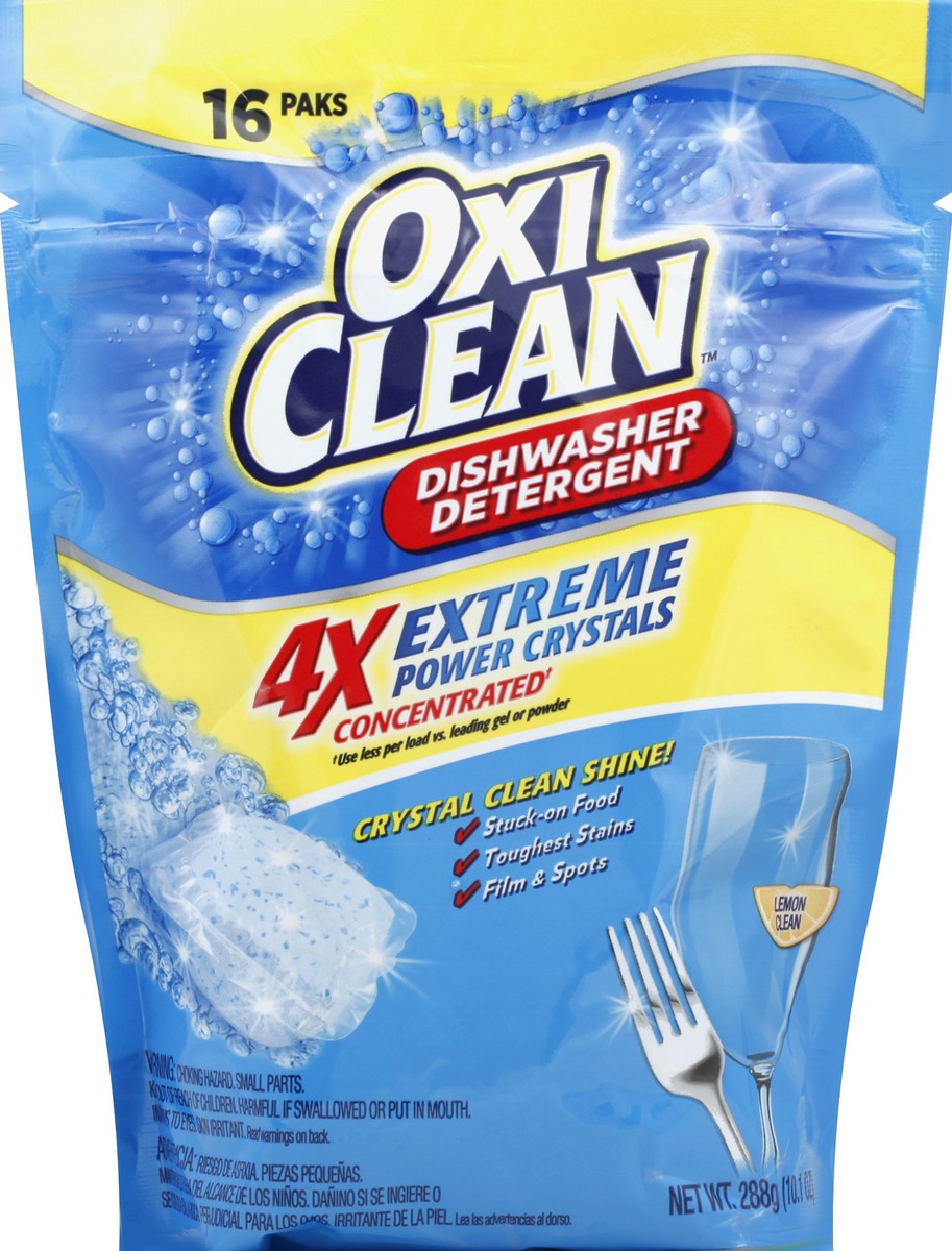 slide 2 of 3, Oxi-Clean Lemon Clean Dishwasher Detergent 16 ct Stand-Up Bag, 16 ct; 10.1 oz