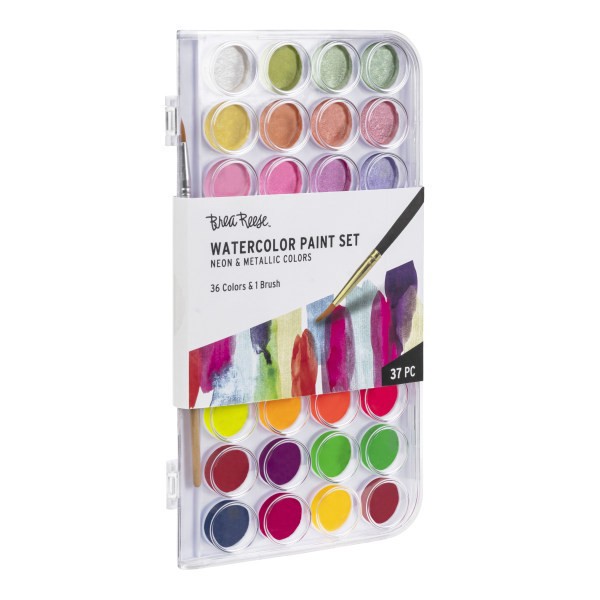 slide 5 of 7, Brea Reese Large 36-Color Watercolor Paint Set, Neon & Metallic Colors, 1 ct