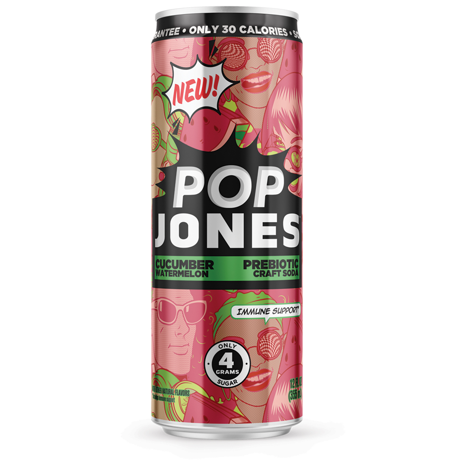 slide 1 of 2, Jones Pop Jones Prebiotic Cucumber Watermelon 12oz, 12 oz