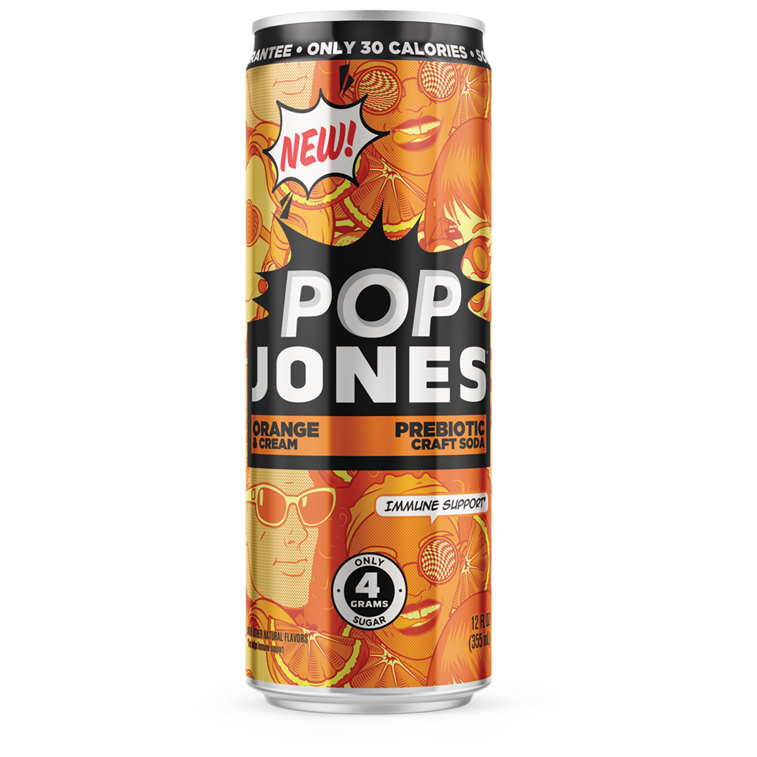 slide 1 of 2, Pop Jones Orange & Cream Prebiotic Craft Soda 12 fl oz, 12 fl oz