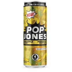 Pop Jones Pineapple Ginger Prebiotic Craft Soda 12 fl oz