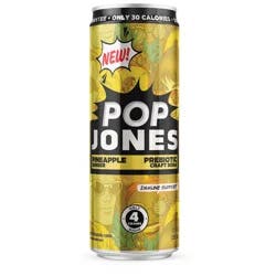 Pop Jones Pineapple Ginger Prebiotic Craft Soda 12 fl oz