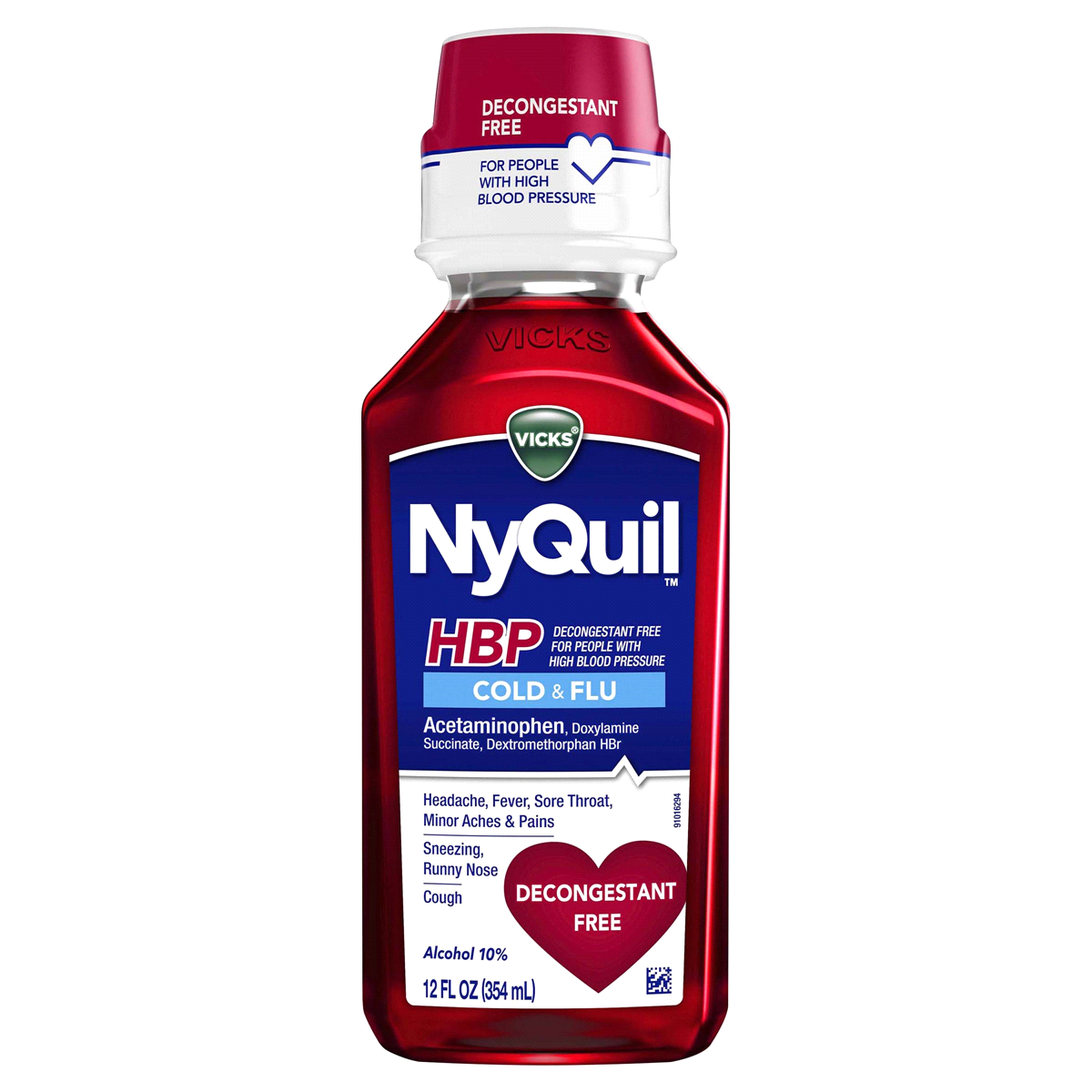 slide 1 of 2, Vicks NyQuil Cold & Flu Nighttime Cherry, 12 fl oz