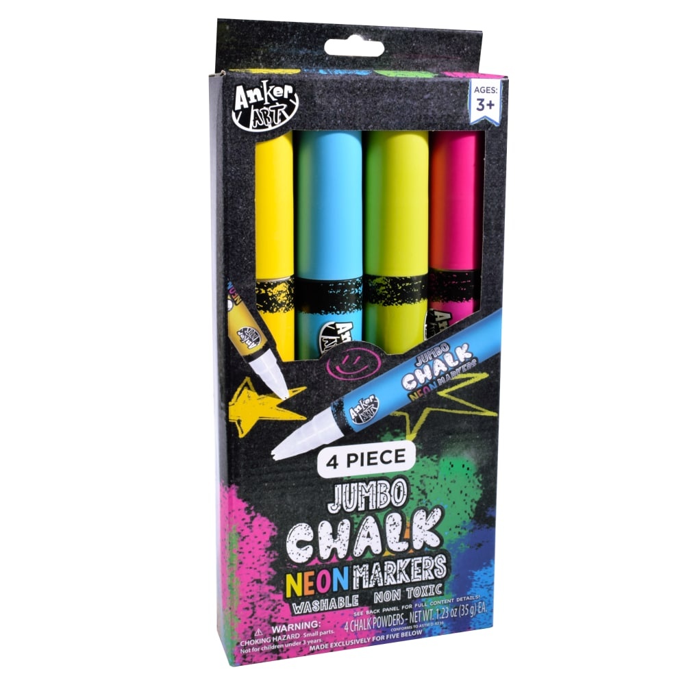 slide 1 of 1, Anker Art Jumbo Chalk Neon Markers, 4 ct