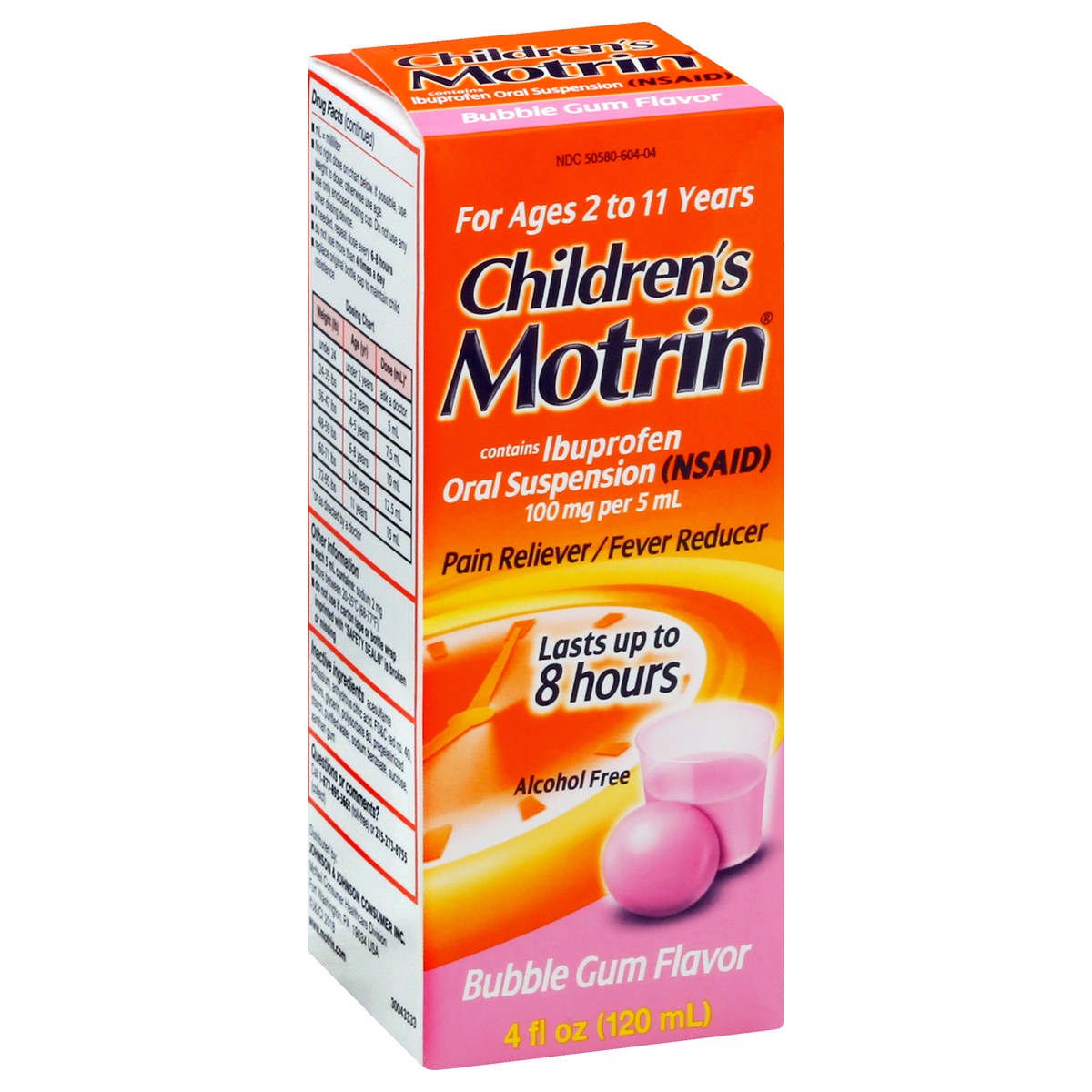 slide 2 of 9, Motrin Children's Motrin Pain Reliever/Fever Reducer Liquid - Ibuprofen (NSAID) - Bubble Gum - 4 fl oz, 4 fl oz
