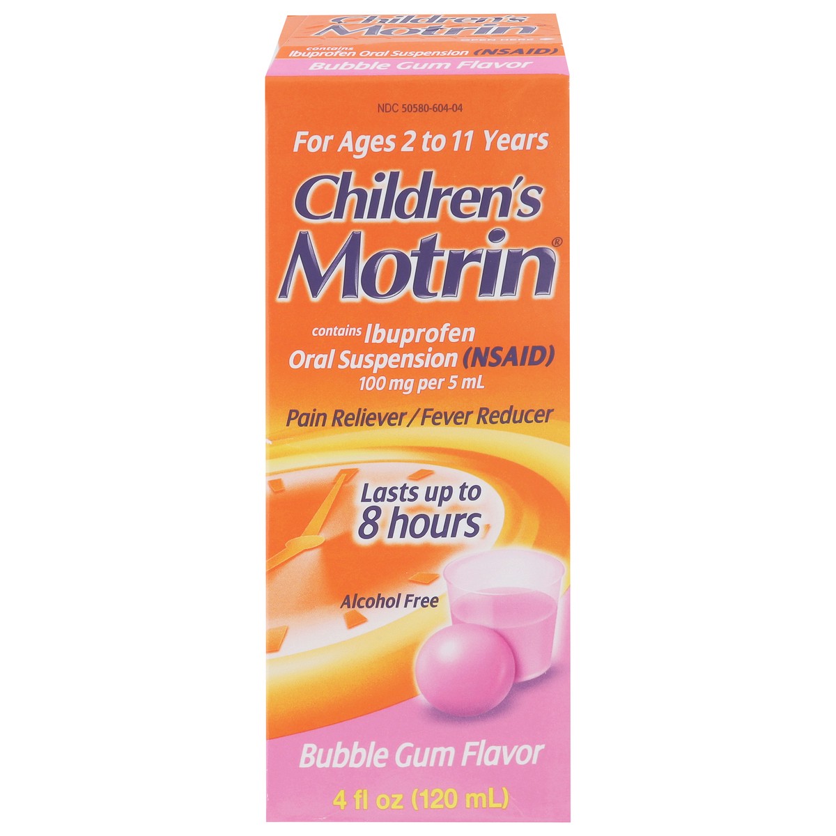 slide 1 of 9, Motrin Bubble Gum Flavor Pain Reliever/Fever Reducer 4 fl oz, 4 fl oz