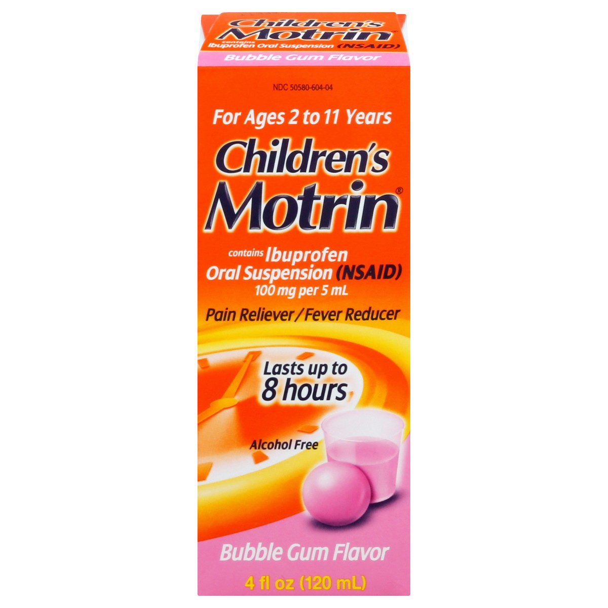 slide 1 of 9, Motrin Children's Motrin Pain Reliever/Fever Reducer Liquid - Ibuprofen (NSAID) - Bubble Gum - 4 fl oz, 4 fl oz