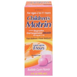 Motrin Bubble Gum Flavor Pain Reliever/Fever Reducer 4 fl oz