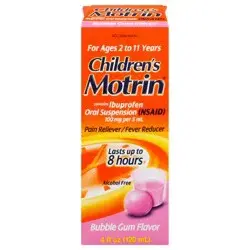 Motrin Children's Motrin Pain Reliever/Fever Reducer Liquid - Ibuprofen (NSAID) - Bubble Gum - 4 fl oz