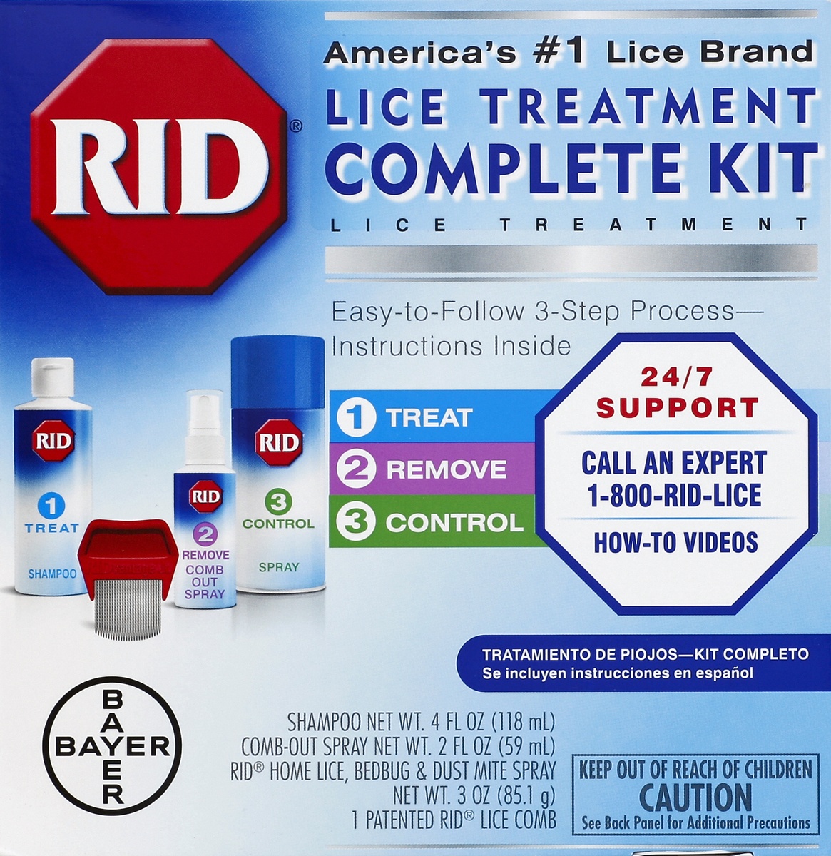 slide 3 of 6, RID Complete Lice Elimination Kit, 4 pc
