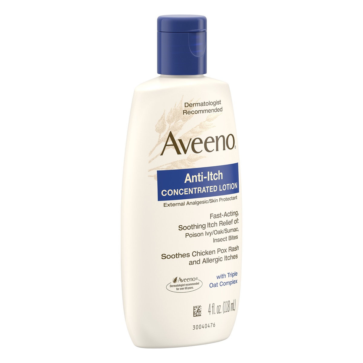 slide 2 of 5, Aveeno Anti-Itch Concentrated Lotion with Calamine and Triple Oat Complex, Skin Protectant for Fast-Acting Itch Relief from Poison Ivy, Insect Bites, Chicken Pox, and Allergic Itches, 4 fl. oz, 