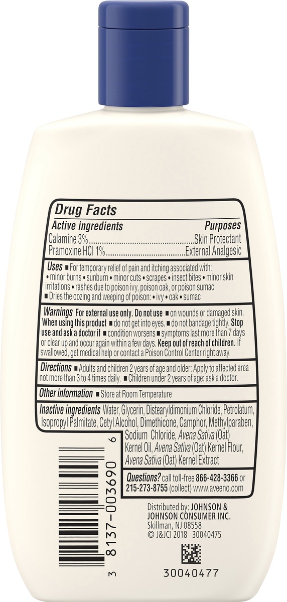 slide 5 of 5, Aveeno Anti-Itch Concentrated Lotion with Calamine and Triple Oat Complex, Skin Protectant for Fast-Acting Itch Relief from Poison Ivy, Insect Bites, Chicken Pox, and Allergic Itches, 4 fl. oz, 