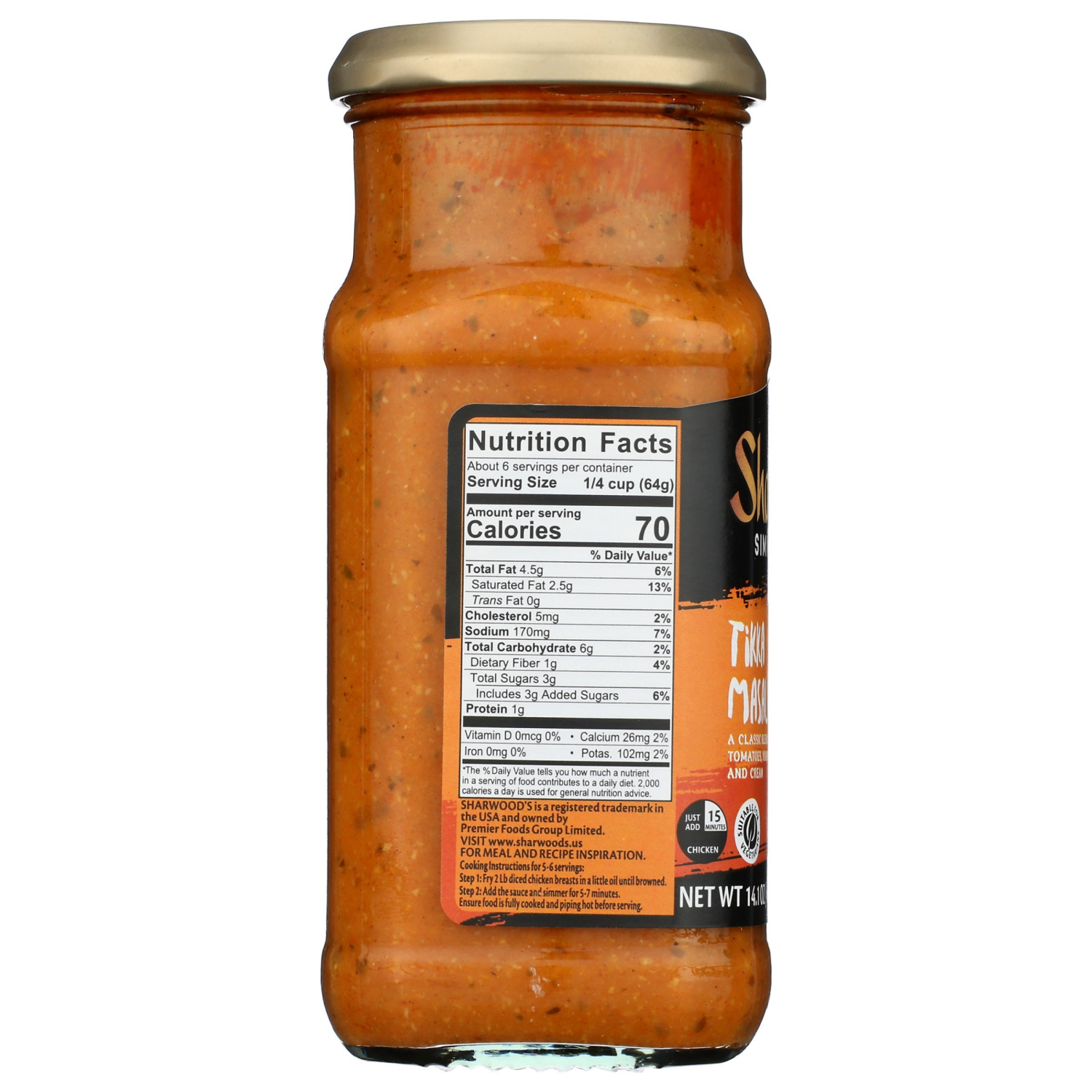 slide 2 of 3, Sharwood's Medium Tikka Masala Simmer Sauce 14.1 oz, 14.1 oz
