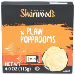 Sharwood's Plain Poppaooms 16 Each