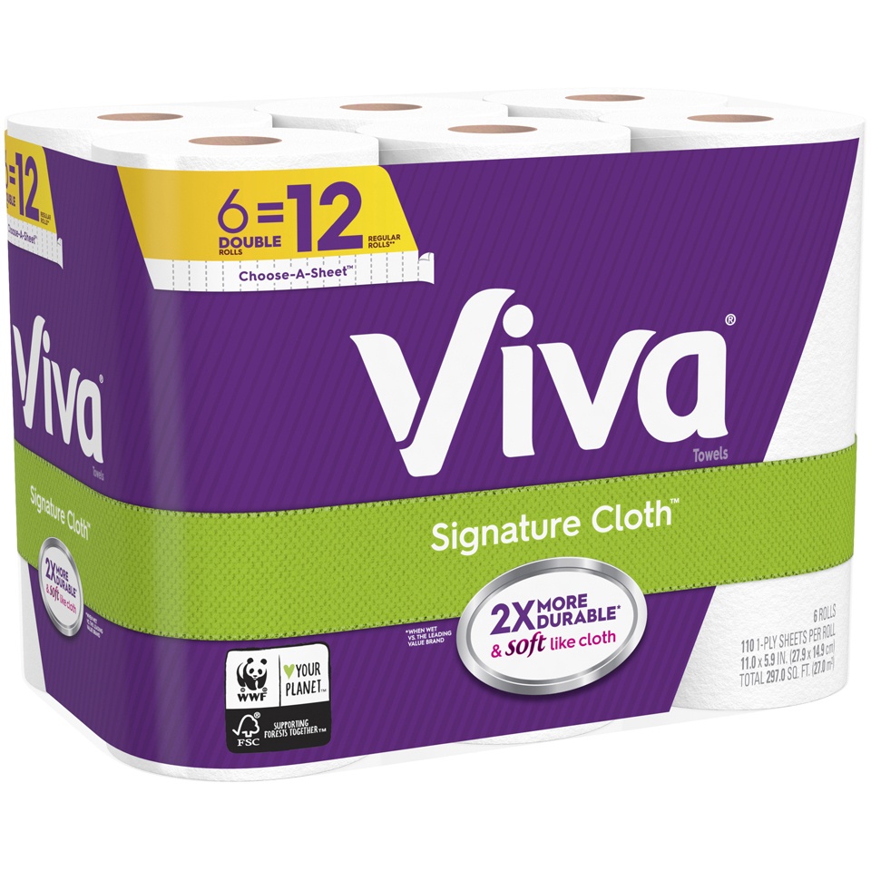 slide 2 of 3, Viva Signature Cloth Choose-A-Sheet Double Roll Paper Towels, 6 ct