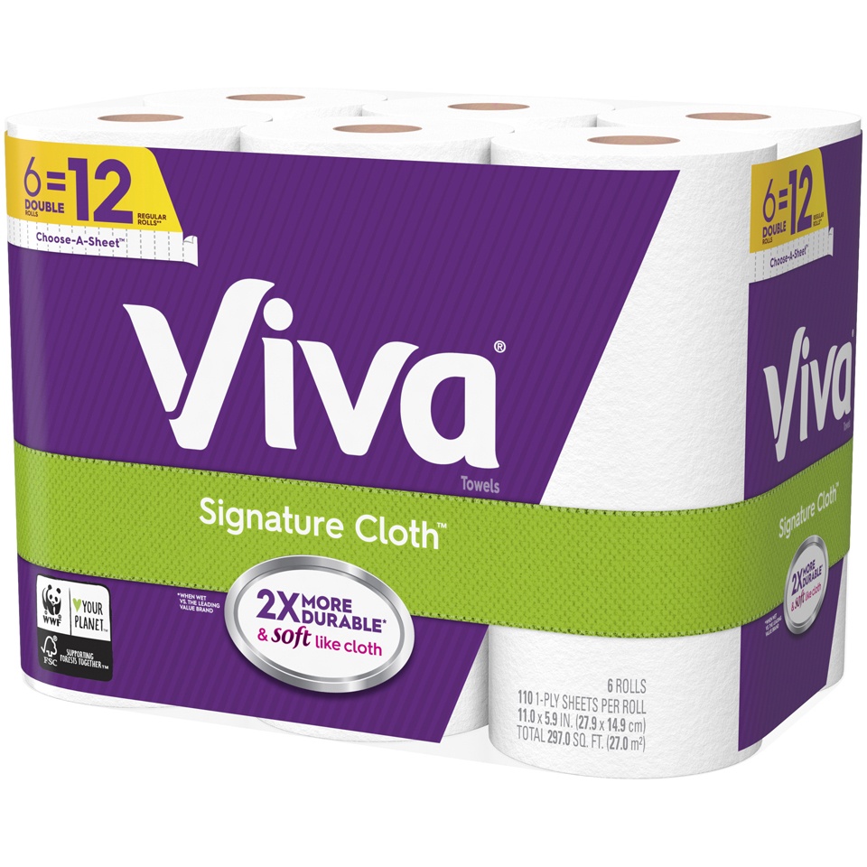 slide 3 of 3, Viva Signature Cloth Choose-A-Sheet Double Roll Paper Towels, 6 ct