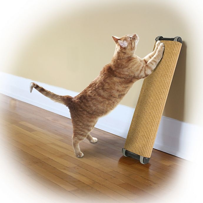 slide 1 of 1, Omega Paw Lean-It Anywhere Regular Scratching Post - Natural, 20 in