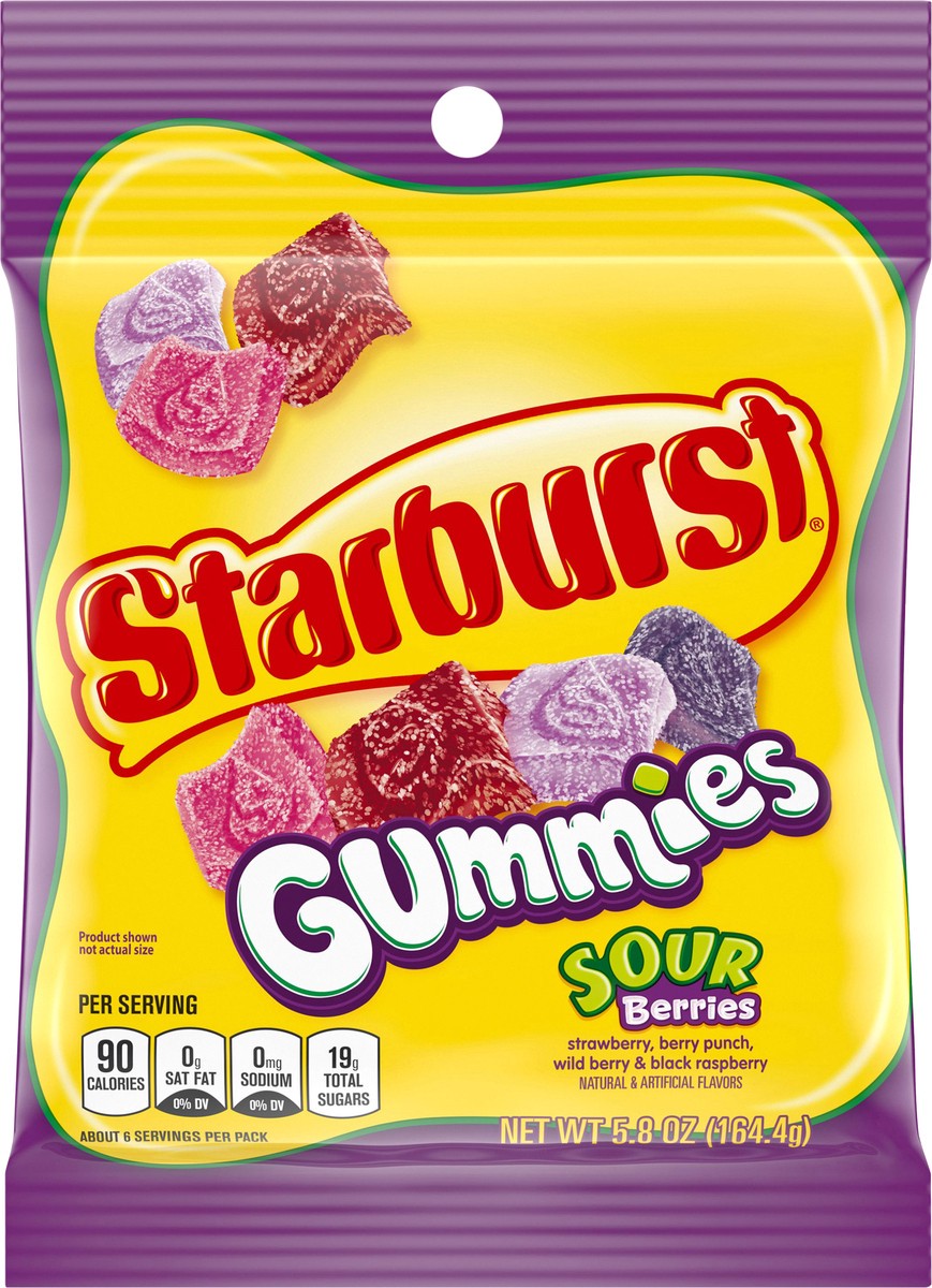 slide 5 of 9, Starburst Sour Berries Gummy Candy, 5.8 oz Bag, 5.8 oz