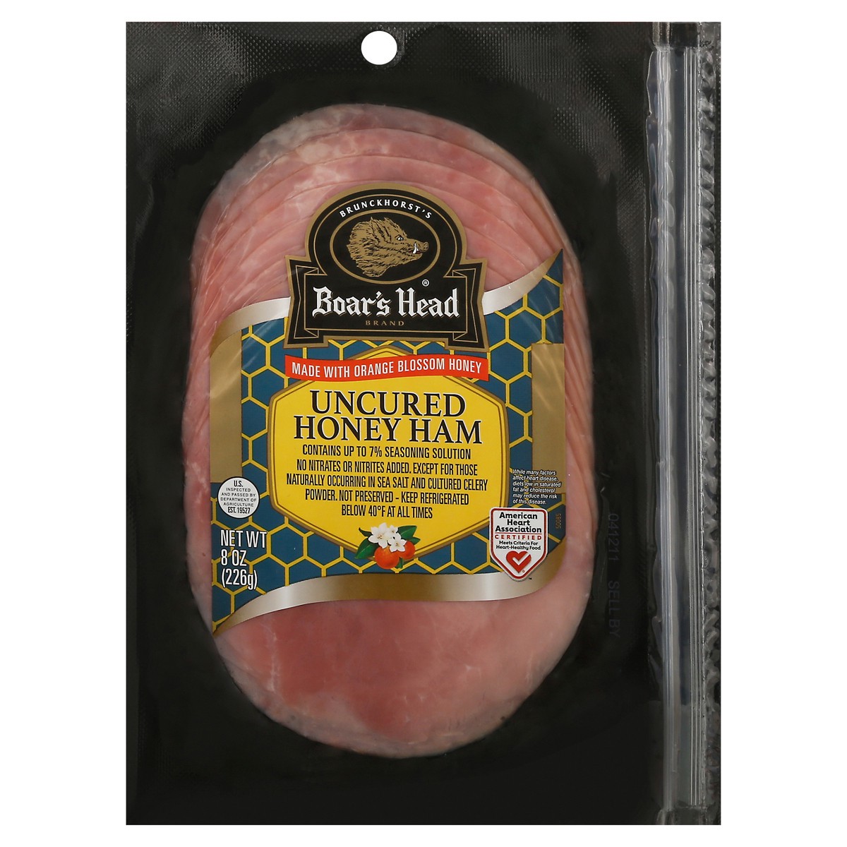 slide 1 of 9, Boar's Head Uncured Honey Ham, 8 oz