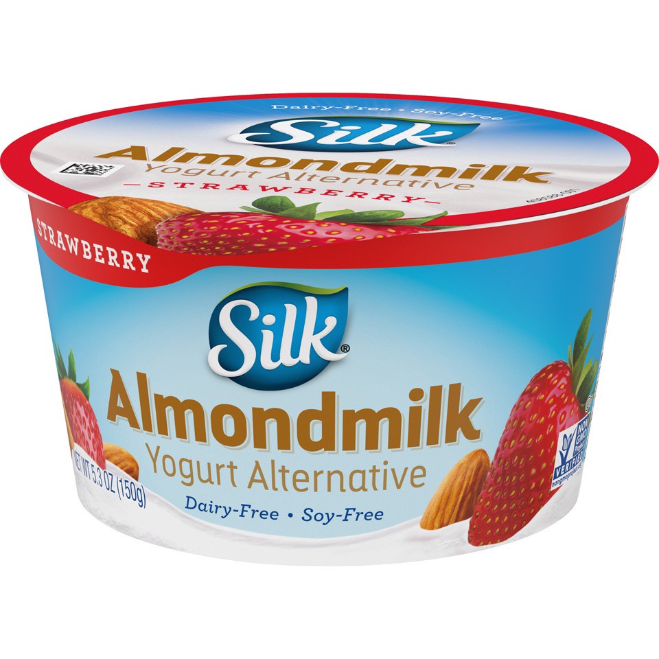 slide 7 of 9, Silk Almond Milk Dairy-Free Yogurt Alternative, Plain, Soy-Free, Gluten-Free, Vegan, Non-GMO Project Verified, 5.3 oz., 5.3 oz