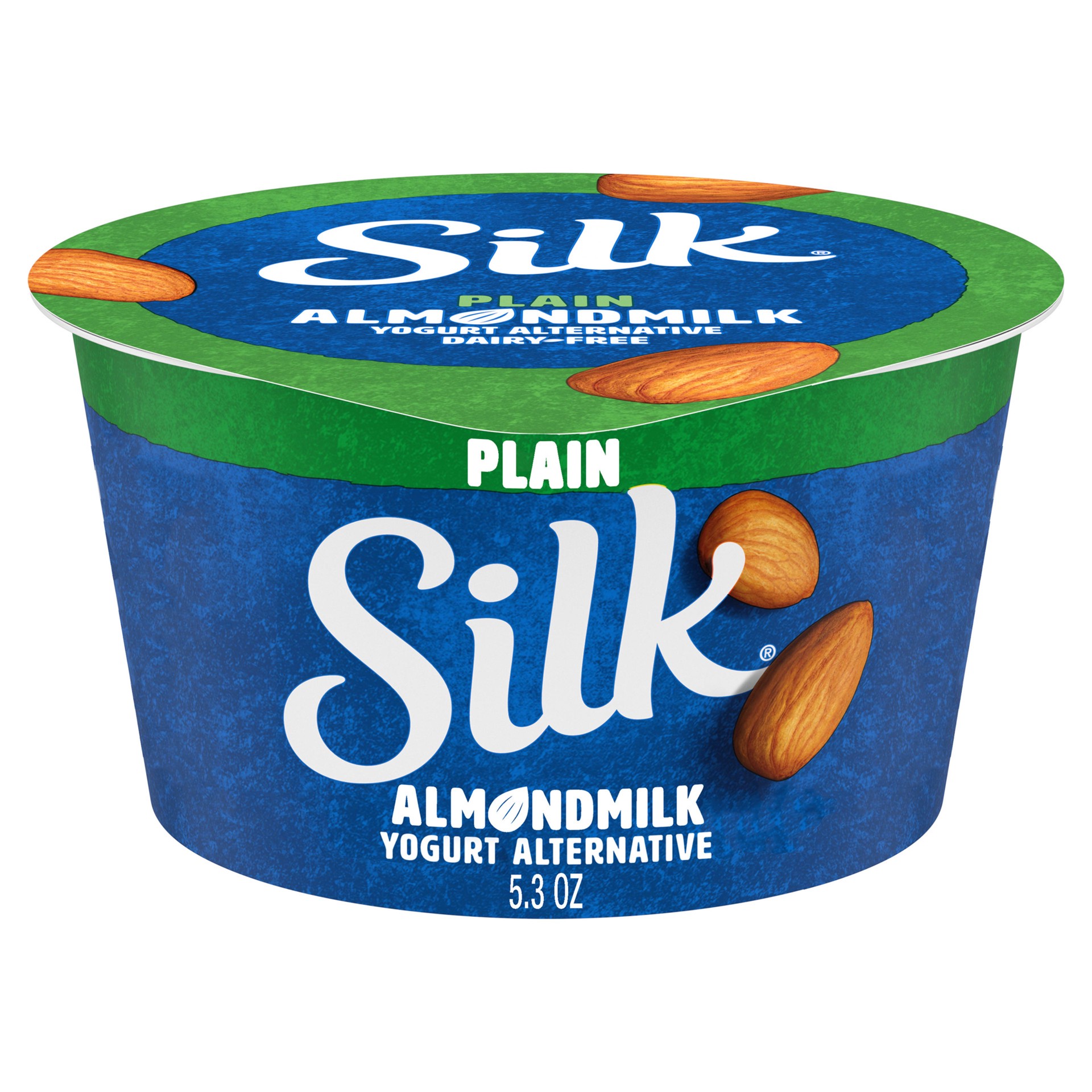 slide 1 of 9, Silk Plain Almondmilk Dairy-Free Yogurt Alternative, 5.3 Ounce, 5.3 oz