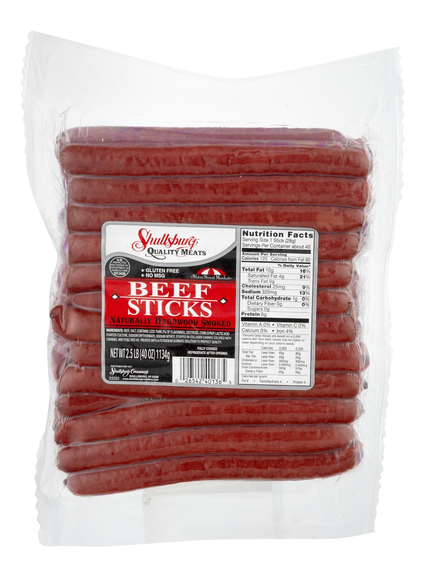 slide 1 of 1, Shullsburg Quality Meats Beef Sticks, 2.5 lb