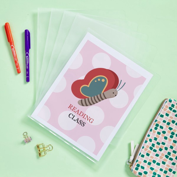 slide 5 of 7, Avery® Heavy Duty Plastic Document Sleeves, 8 1/2"" x 11"", Holds Up To 25 Sheets, Clear, Pack Of 12, 12 ct