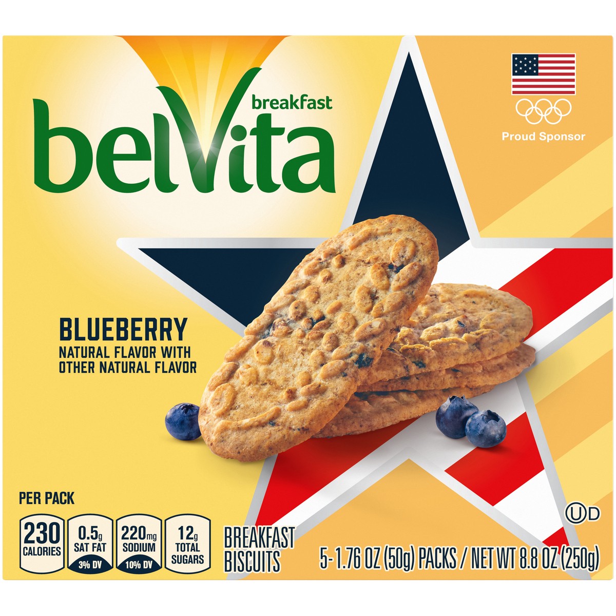slide 1 of 9, belVita Blueberry Breakfast Biscuits 5-1.76 oz. Packs, 8.8 oz