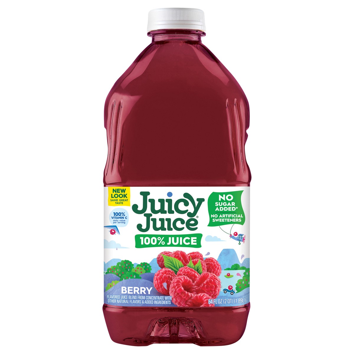 slide 1 of 9, Juicy Juice 100% Juice, Berry, 64 Fl Oz Bottle, 64 fl oz
