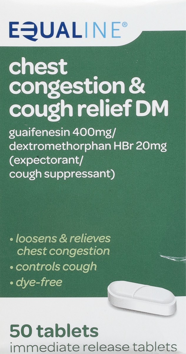 slide 2 of 9, Equaline Chest Congession Relief Tabs, 50 ct