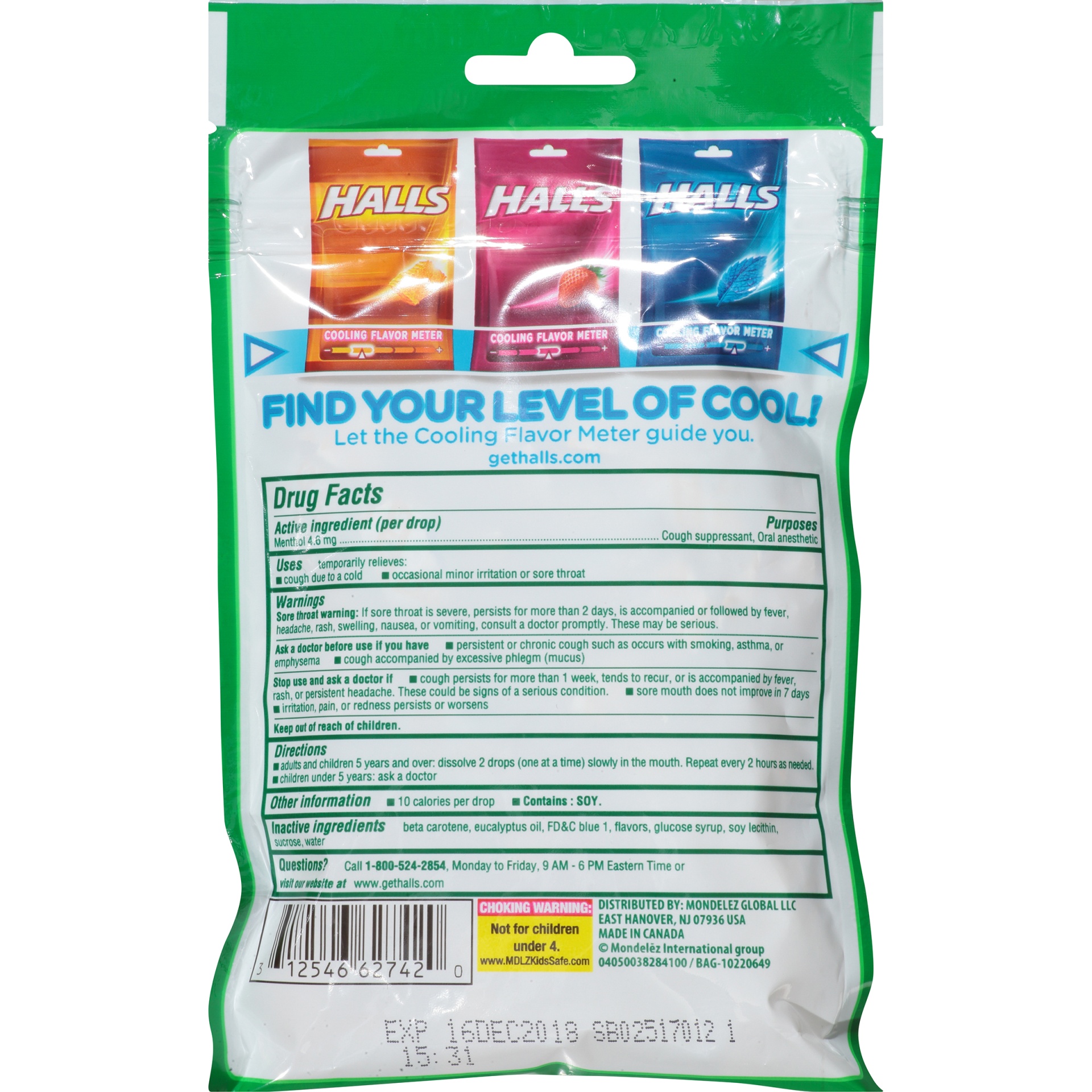 slide 4 of 5, Halls Triple Soothing Cough Drops Spearmint, 30 ct