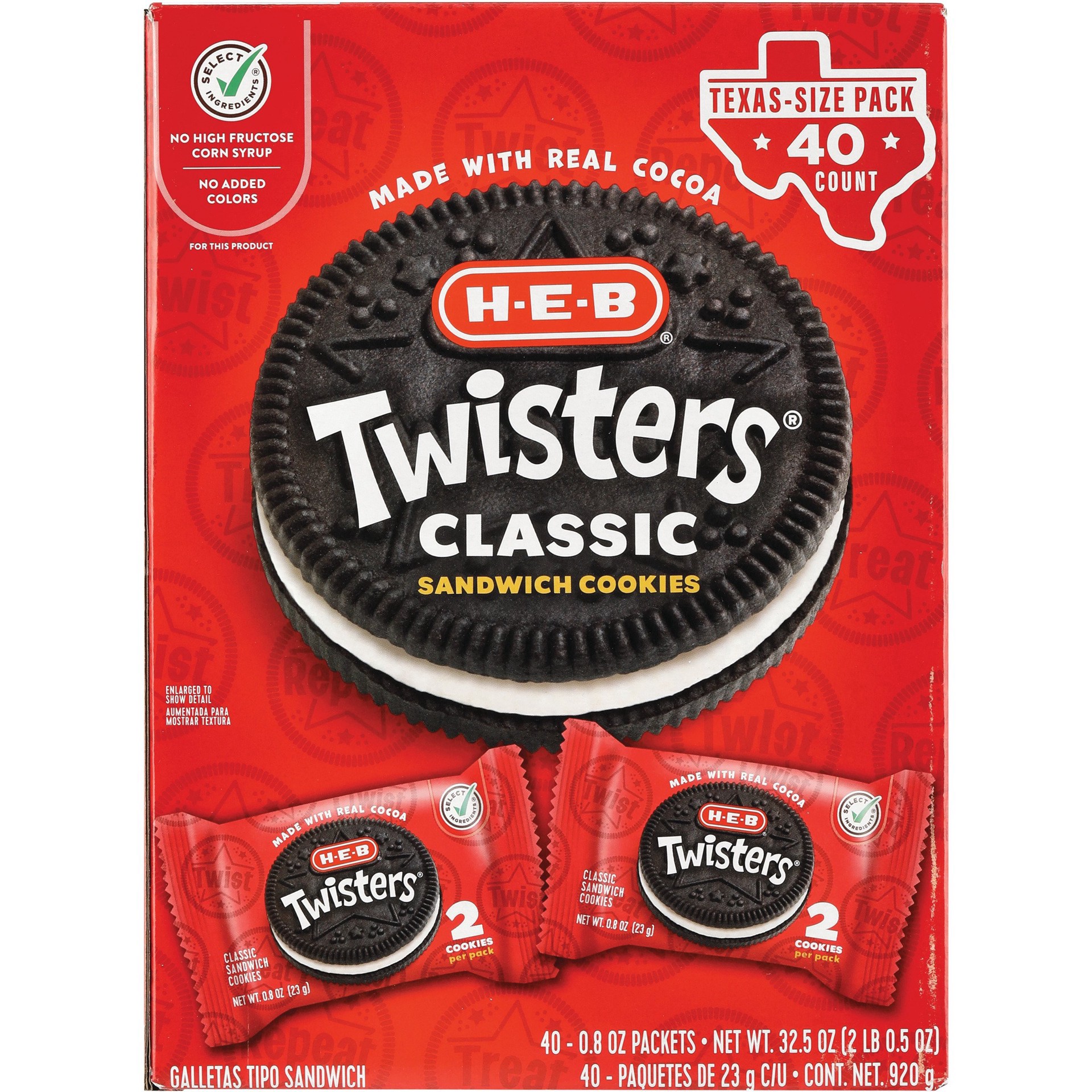 slide 1 of 1, H-B Twisters Sandwich Cookies - Texas-Size Pack - 40 ct, 40 ct