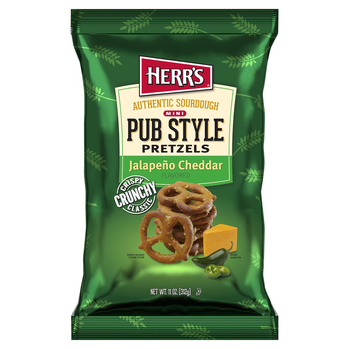 slide 1 of 1, Herr's Pub Style Jalapeno Cheddar Flavored Pretzels Mini 11 oz, 11 oz