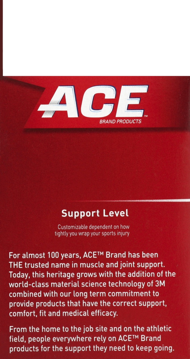 slide 3 of 4, ACE Black Compression Bandage with Metal Clips, 3 in