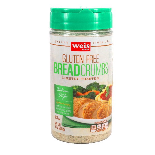 slide 1 of 6, Weis Quality Italian Gluten Free Wq Italian Bread Crumbs Gluten Free, 9 oz