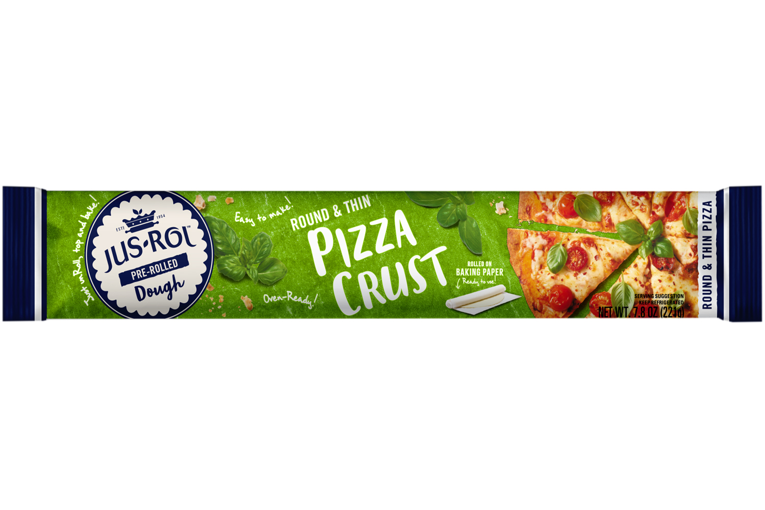 slide 1 of 3, Jus-Rol Round & Thin Pizza Crust Refrigerated Dough 7.8oz, 7.8 oz
