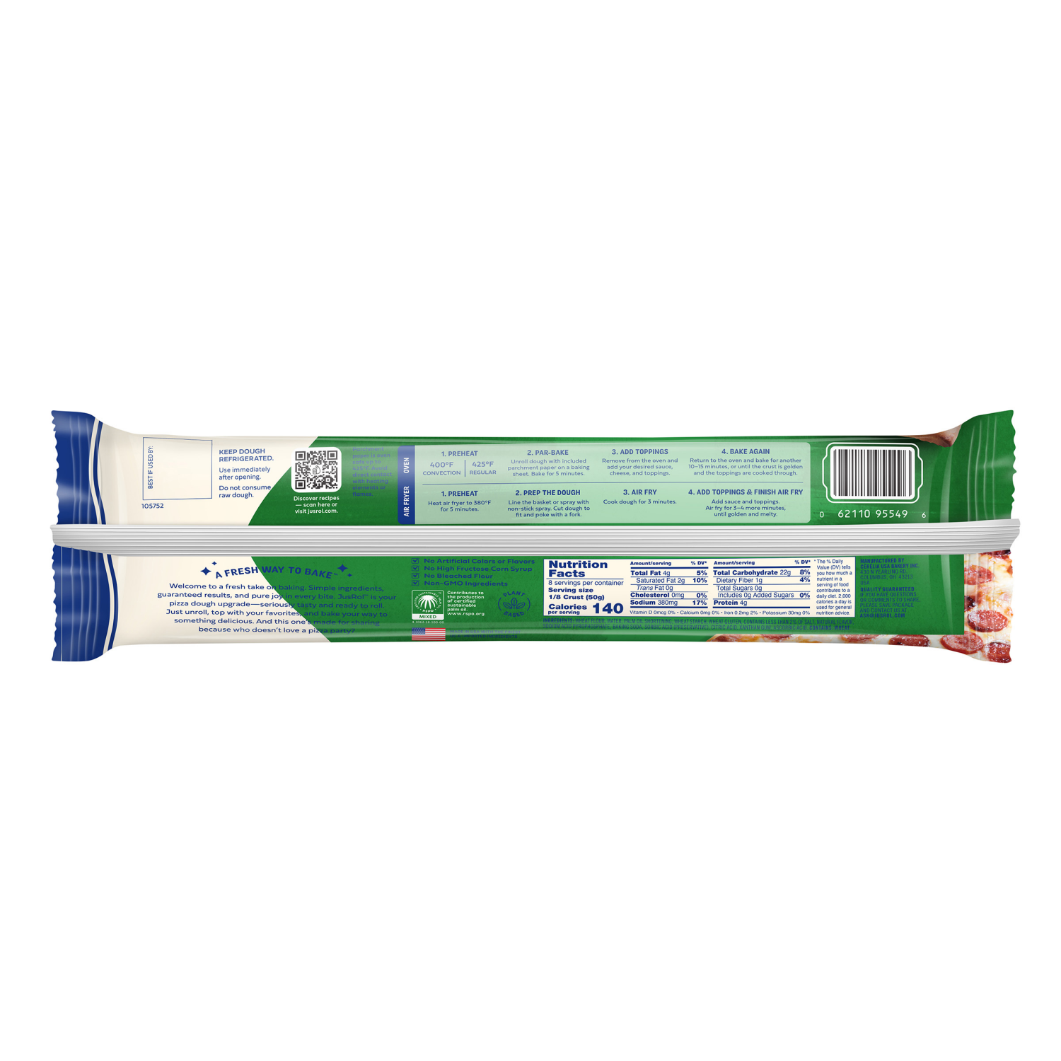 slide 2 of 3, Jus-Rol Family Size Pizza Crust Refrigerated Dough 14.1oz, 14.1 oz