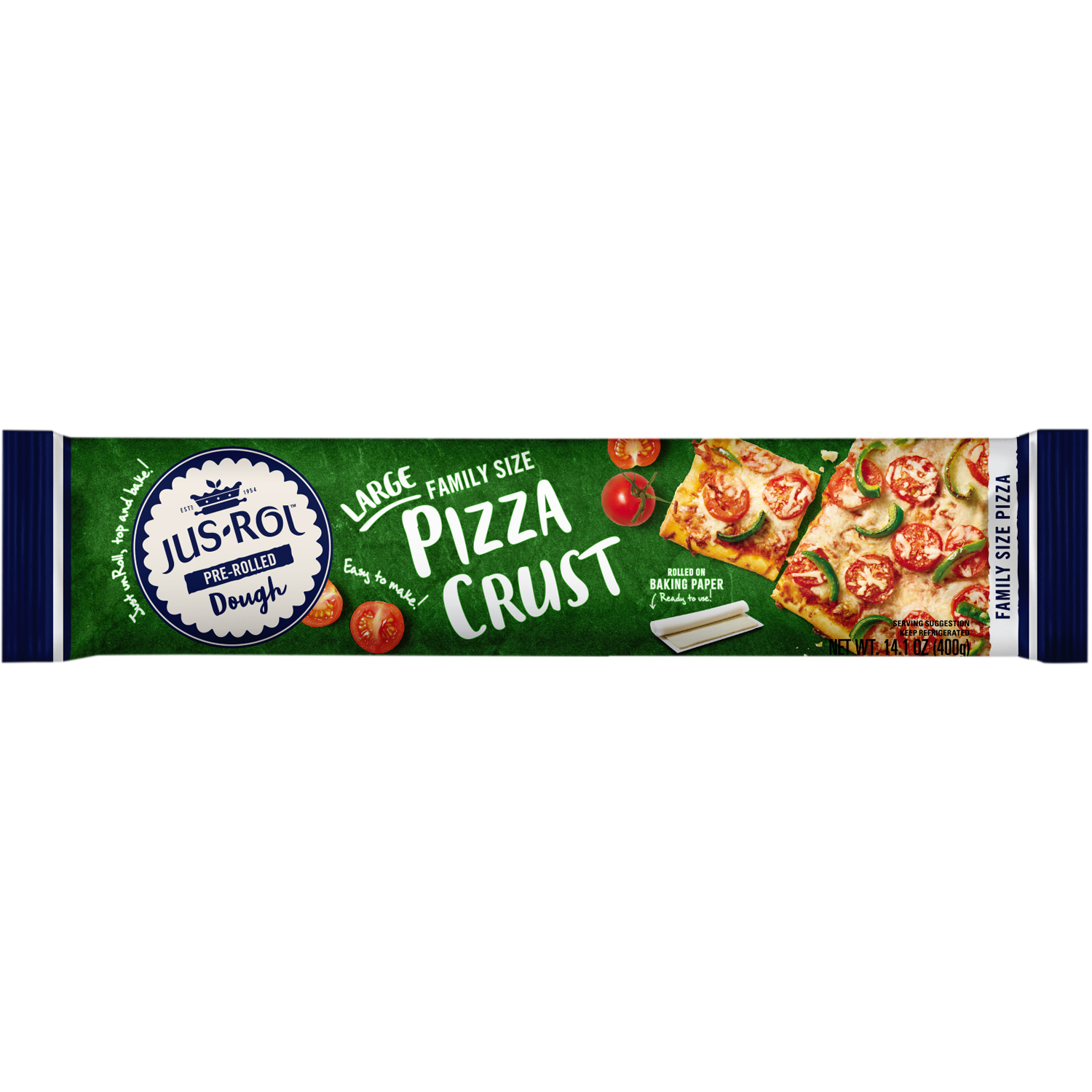slide 1 of 3, Jus-Rol Family Size Pizza Crust Refrigerated Dough 14.1oz, 14.1 oz