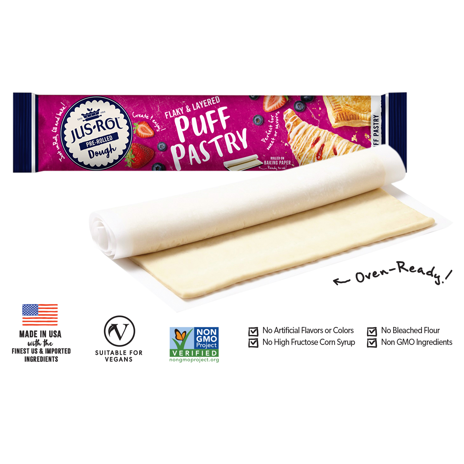 slide 3 of 3, Jus-Rol Puff Pastry Refrigerated Dough 13.2 oz, 13.2 oz