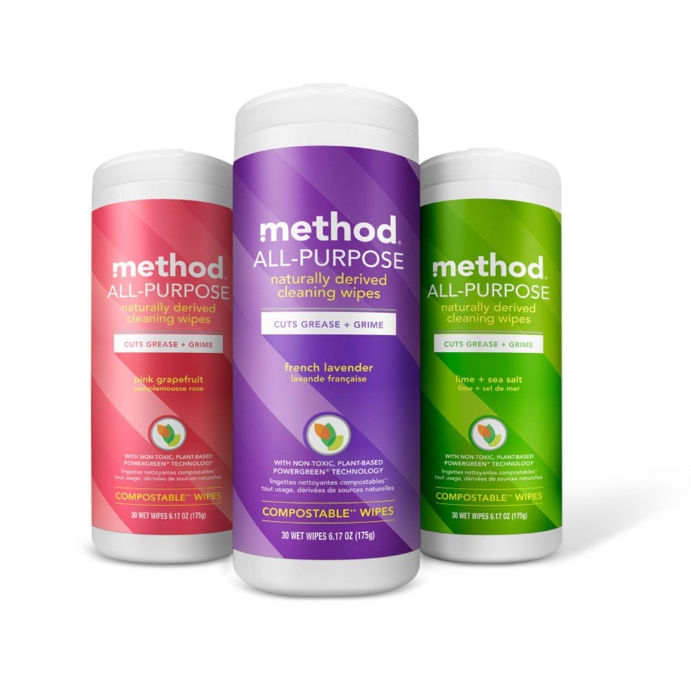 slide 3 of 4, Method All Purpose Wipes Lime and Sea Salt, 30 ct