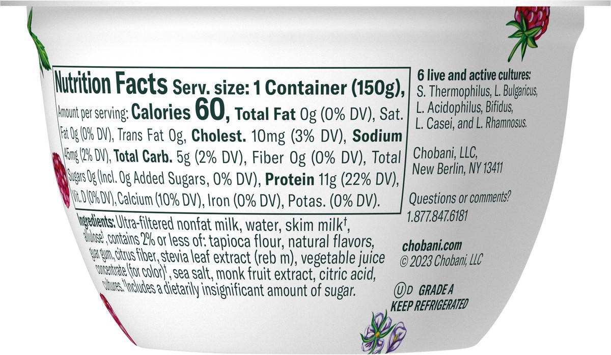 slide 8 of 9, Chobani Yogurt, Raspberry Flavored, 5.3 oz