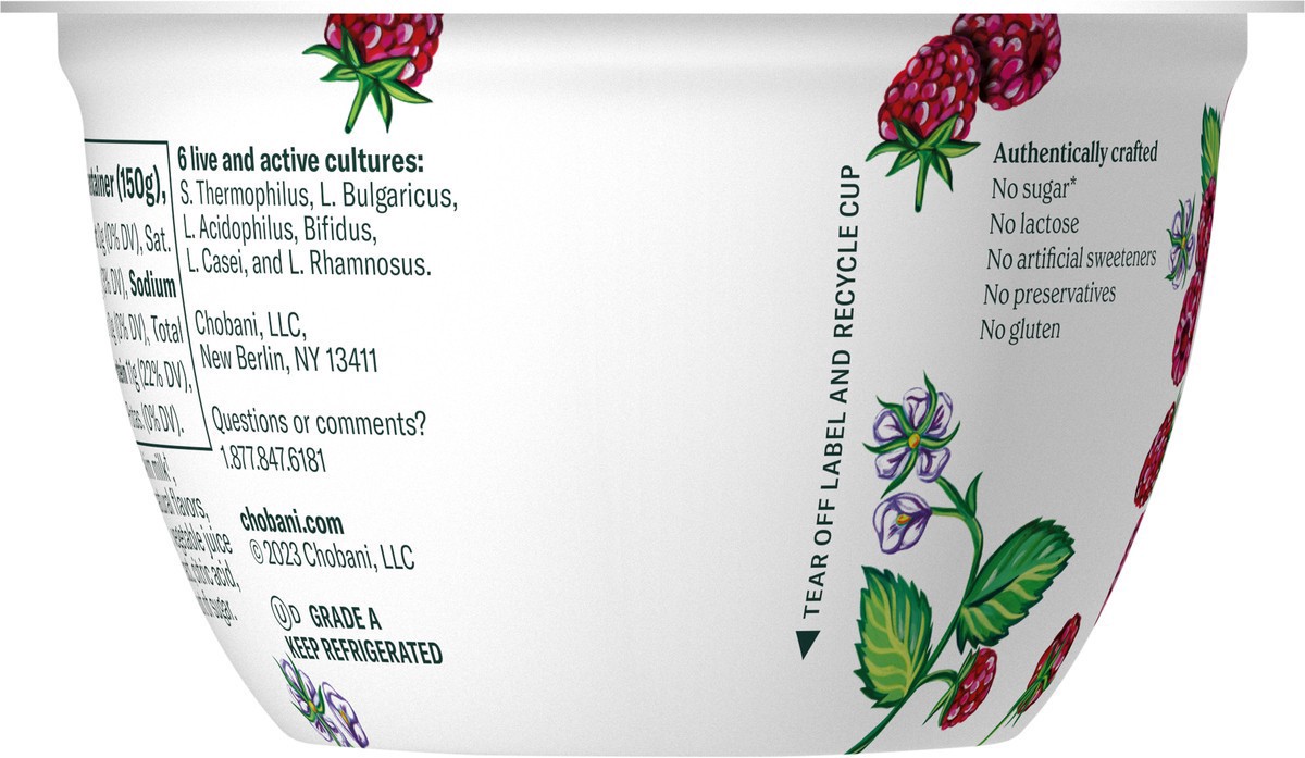slide 3 of 9, Chobani Yogurt, Raspberry Flavored, 5.3 oz