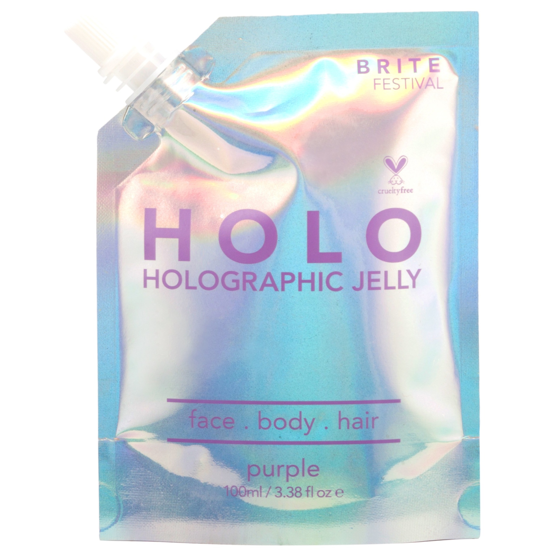 slide 1 of 1, Brite Festival Holographic Jelly - Purple, 3.38 fl oz