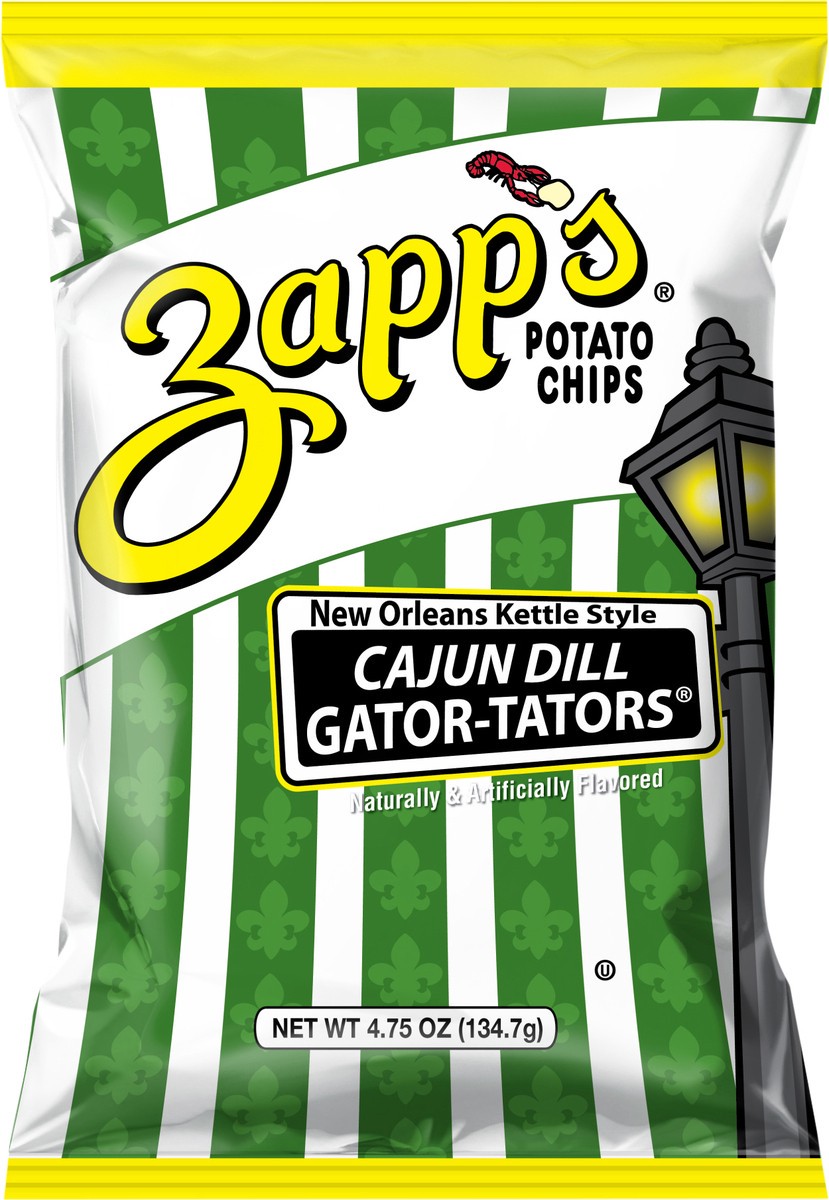 slide 4 of 7, Zapp's Zapps Cajan Dill Gator Chips, 4.75 oz