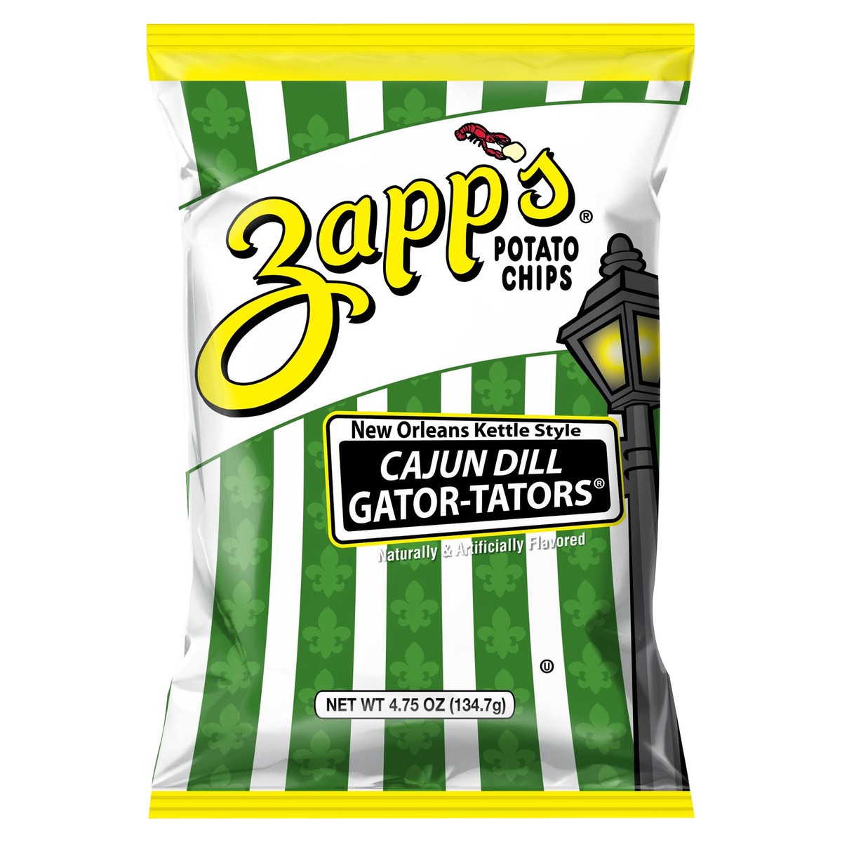 slide 1 of 7, Zapp's Zapps Cajan Dill Gator Chips, 4.75 oz