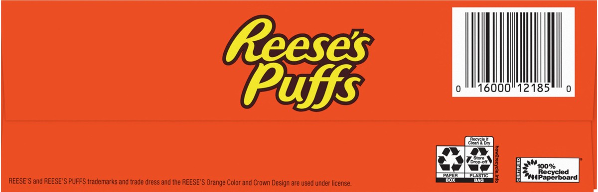 slide 12 of 13, Reese's Puffs, Chocolatey Peanut Butter Cereal, 16.7 OZ Large Size Box, 16.7 oz