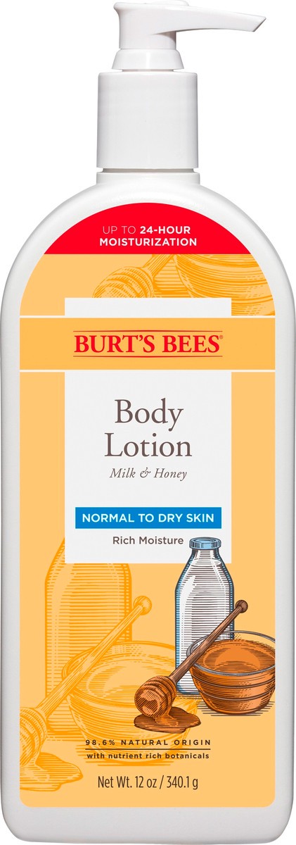 slide 1 of 22, Burt's Bees Milk & Honey Body Lotion 12 oz, 12 oz