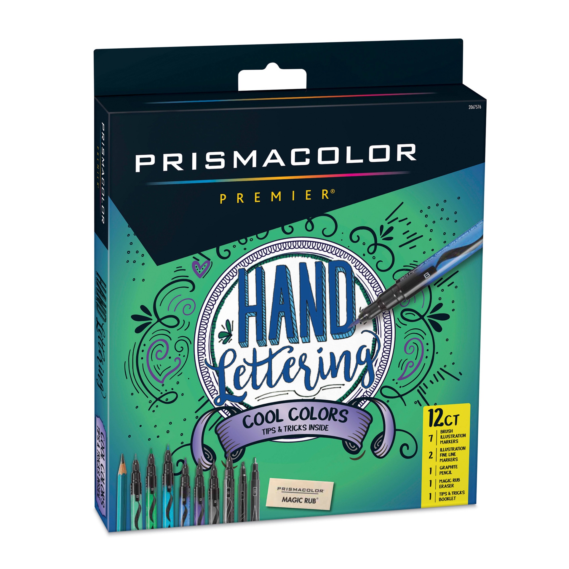 slide 1 of 4, Prismacolor Hand Lettering Cool Colors, 12 ct