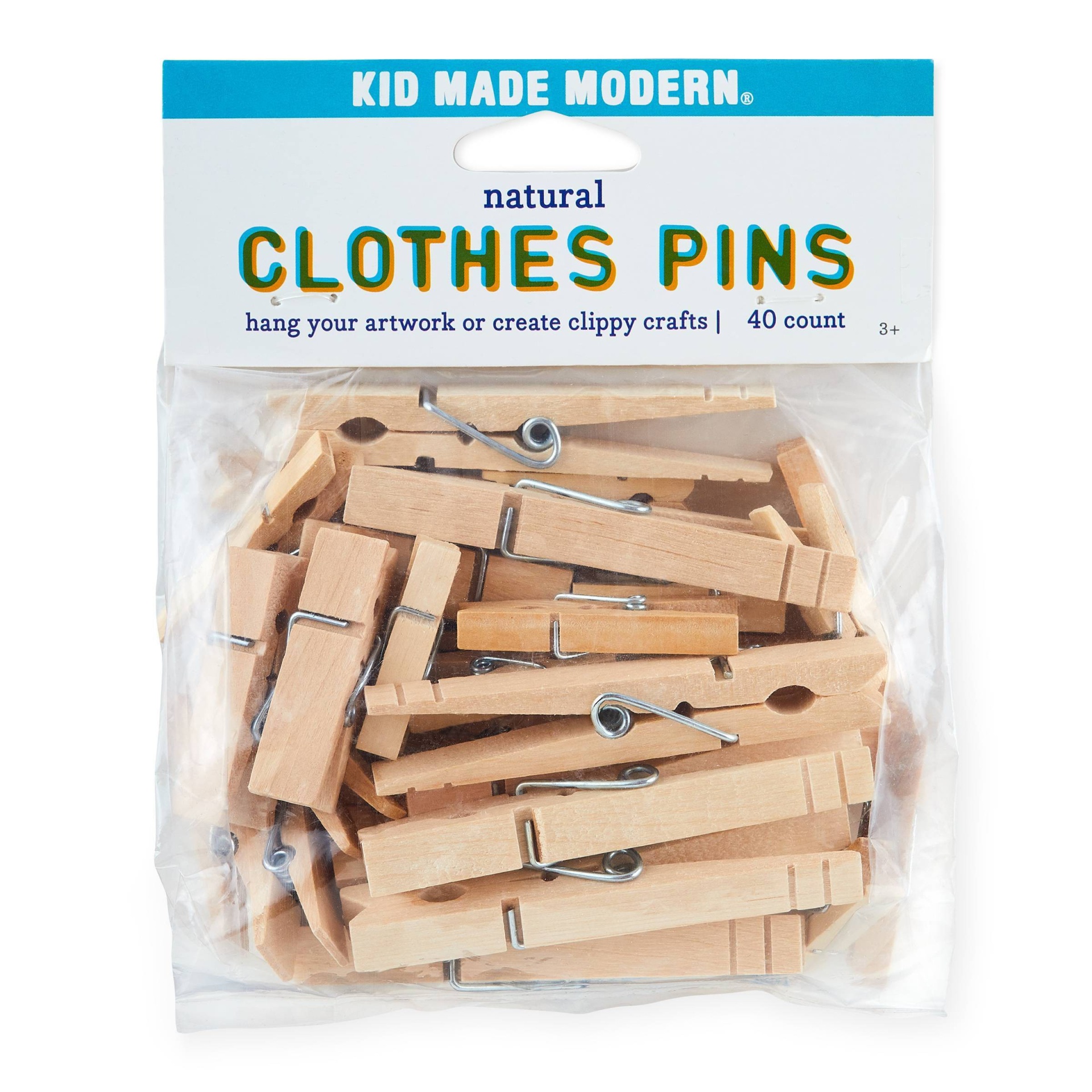 slide 1 of 4, Kid Made Modern Clothes Pins, 40 ct